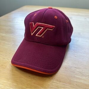 VT Virginia Tech Hokies Signature Cap Hat One Size Burgundy NCAA Embroidered VT